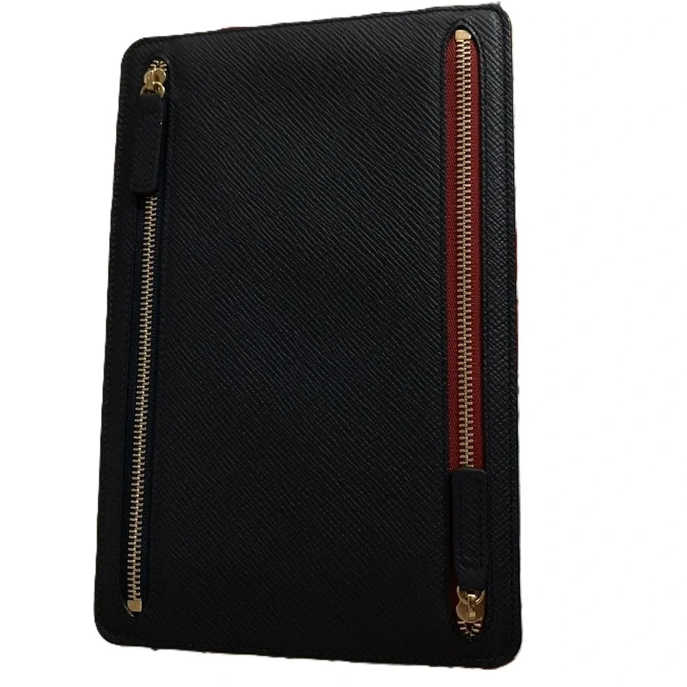 SMYTHSON Panama Travel‎ Wallet Navy Leather Document Holder Zip Bond Street